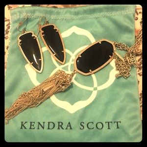 Kendra Scott black and gold earrings/necklace